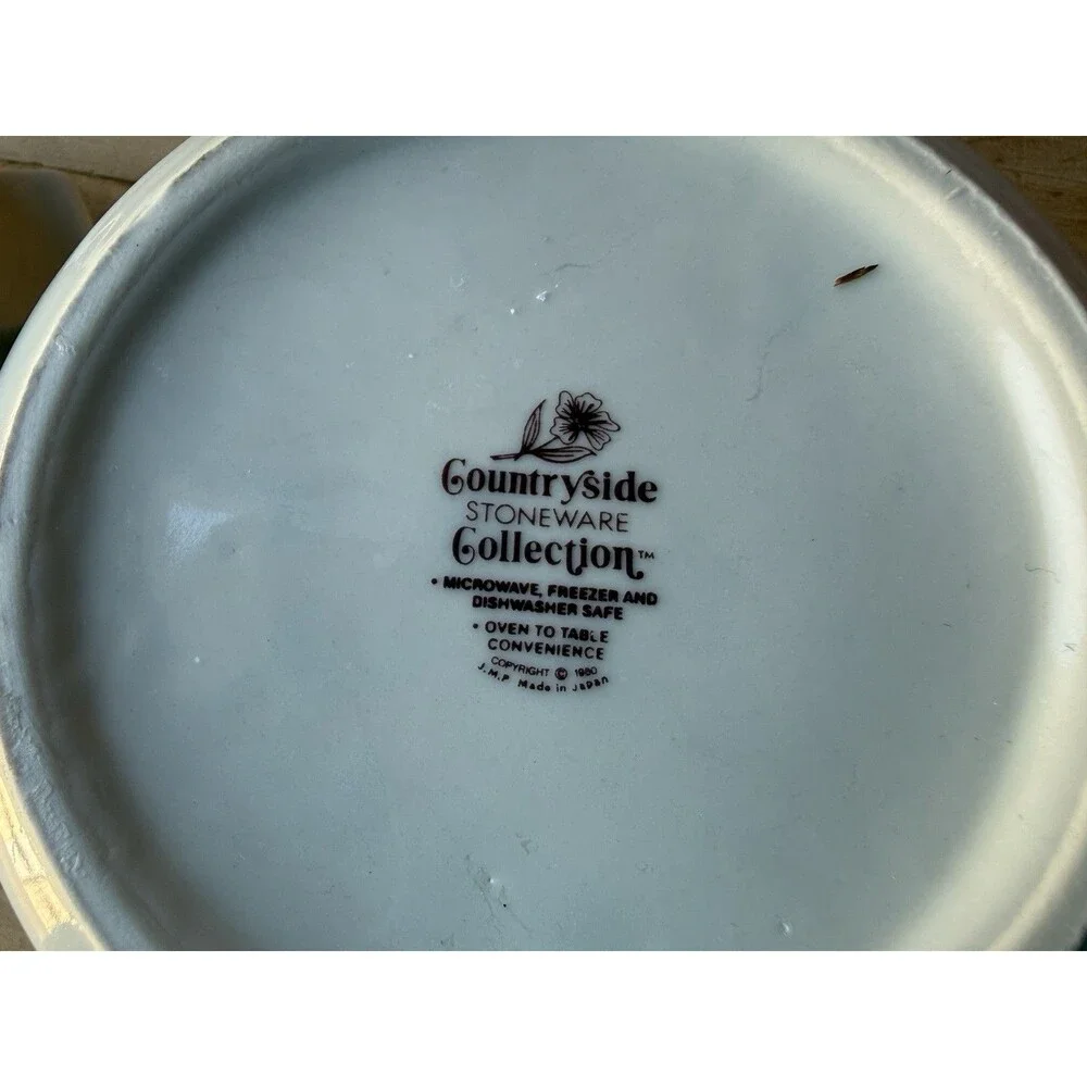 Pair Of  Covered Casserole Dishes from the JMP Countryside Stoneware Collection